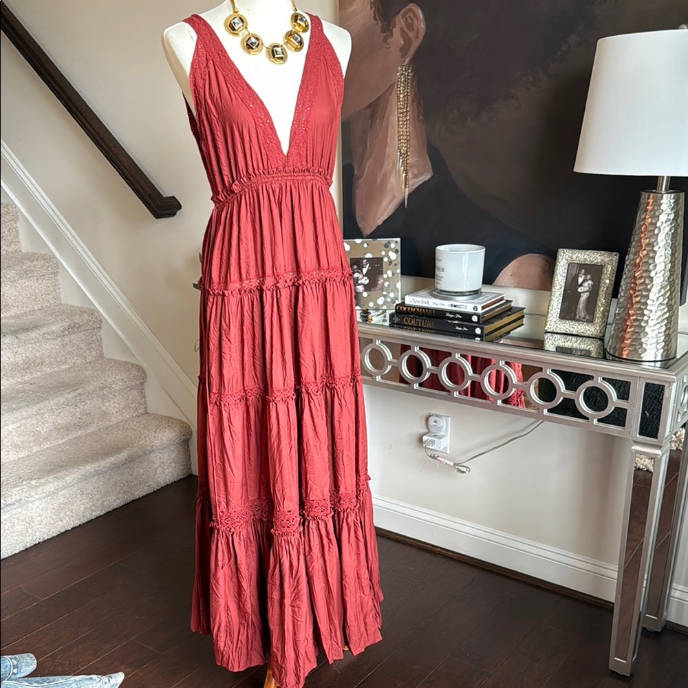 Zara Maxi Sundress Sleeveless Plunge